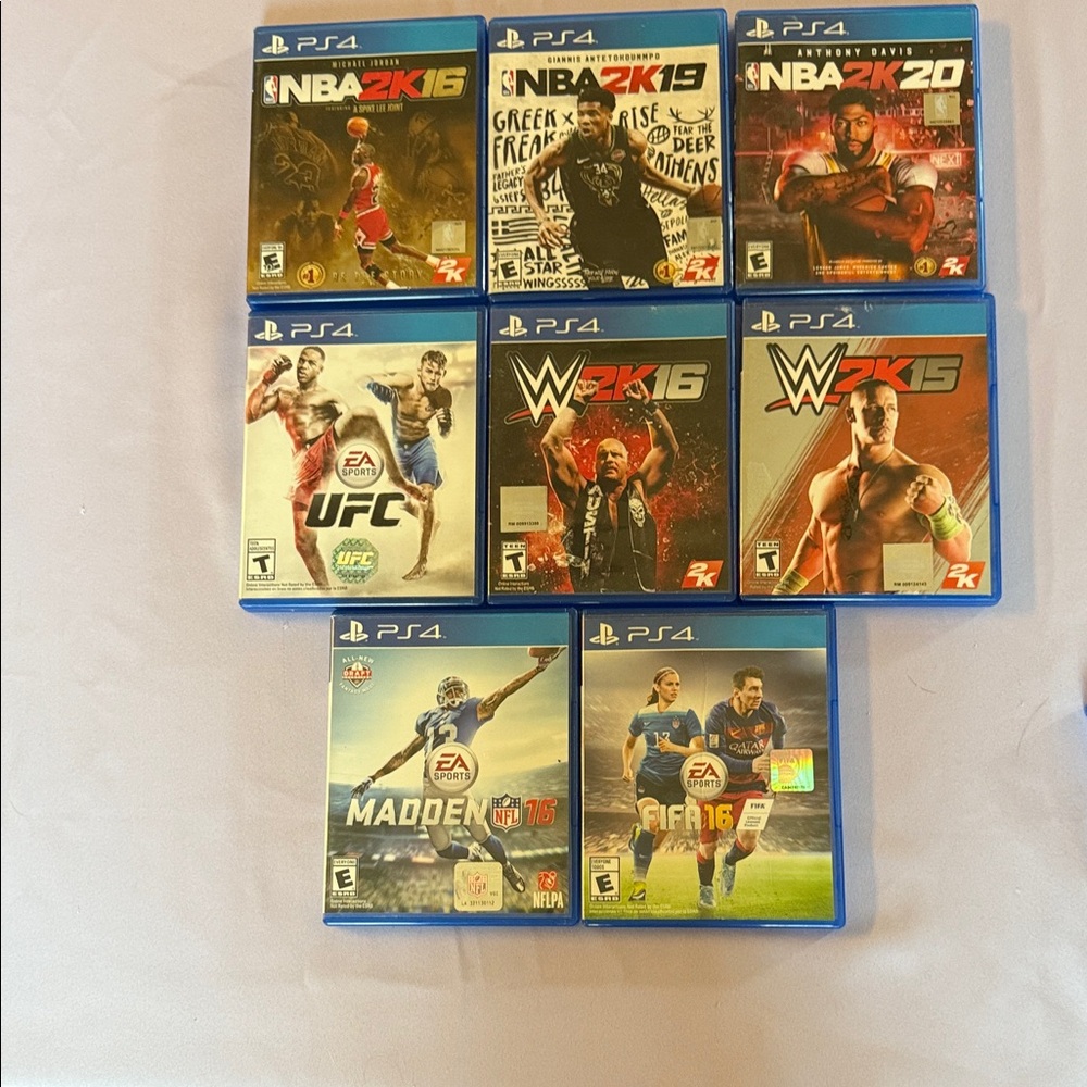 2K and EA Sports Game Bundle for PlayStation 4 - Black, Blue, Red Covers